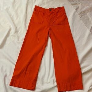 Vibrant Orange Cropped Pants